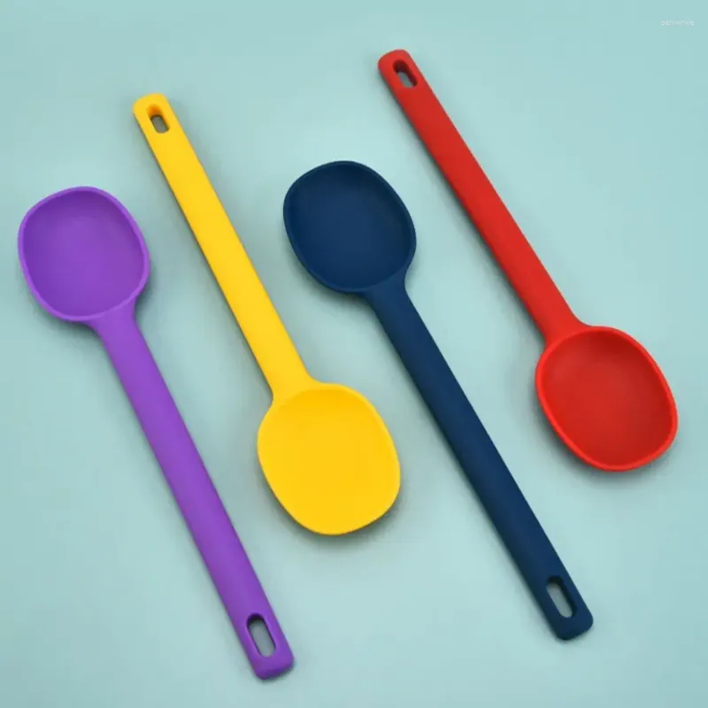 Spoons High Temperature Resistant Silicone Stirring Spoon Large Size Anti-scald Soup Long Handle Seasoning Cake