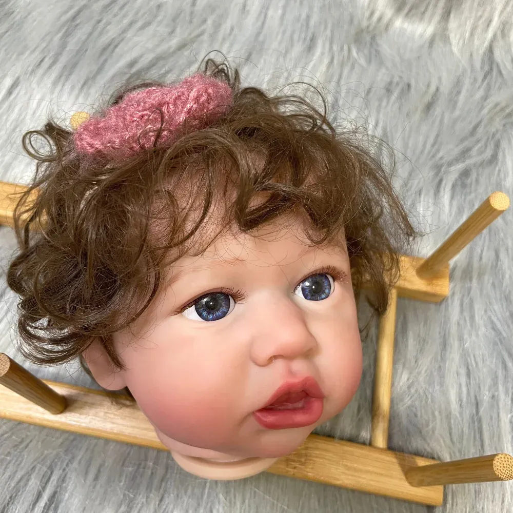 22 Inch Painted Reborn Doll Kit Saskia Hand-rooted Hair Cloth Body