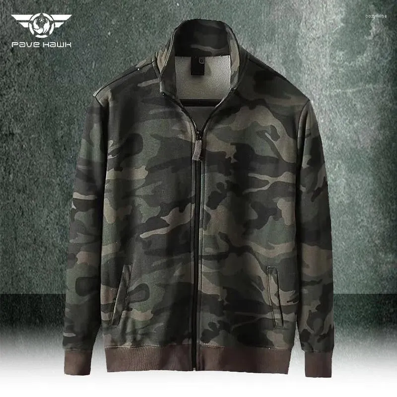 Vestes pour hommes Amekaji Veste tactique Hommes Camouflage Zip-up Cardigan Manteau de travail Militaire Vintage Coton Bomber Sports de plein air Jogger Top