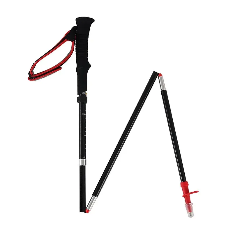 Sticks 36135cm Trail Running Poles Rope Lock System Walking Sticks 5 Sections Carbon Fiber Trekking Pole Hiking Camping Walking Cane