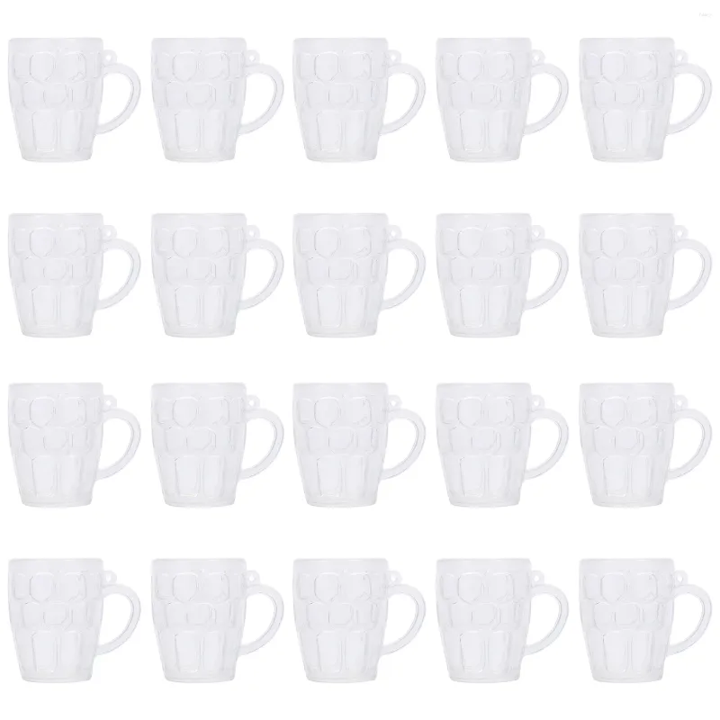 Gobelets jetables pailles, 20 pièces, tasse à bière, tasse à café, verre Transparent, boisson, réfrigérateur, Mini réfrigérateur pour bricolage, artisanat, jeu alimentaire