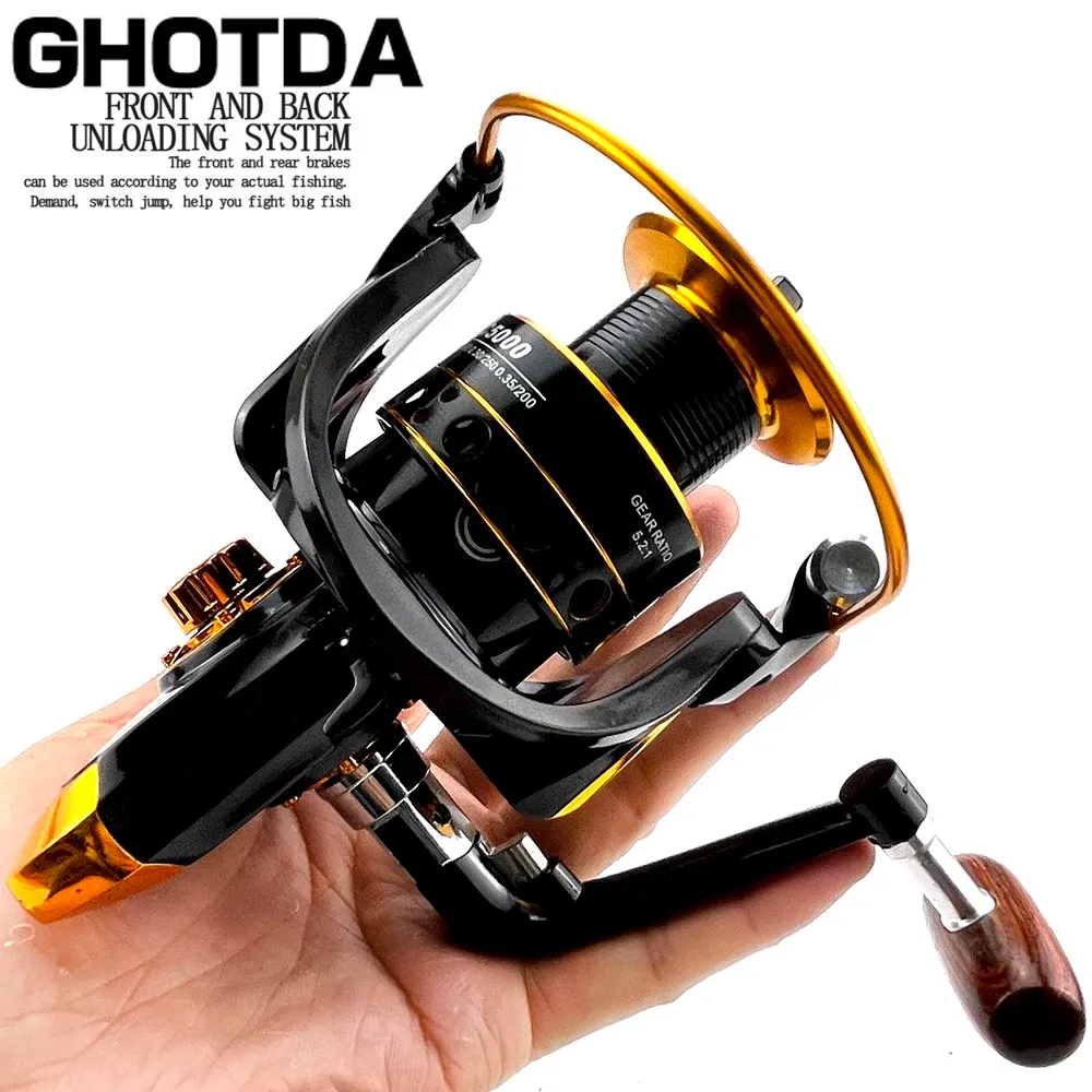 Reels Fishing Reel 10007000 Max Drag 12kg Reel Fishing 5.2: 1 High Speed Metal Spool Spinning Reel zoutwaterhaspel