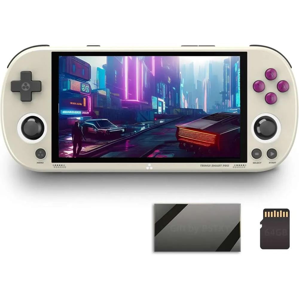 Trimui Smart Pro 5 Zoll Handheld Spielekonsole – Retro Grau 64 GB 