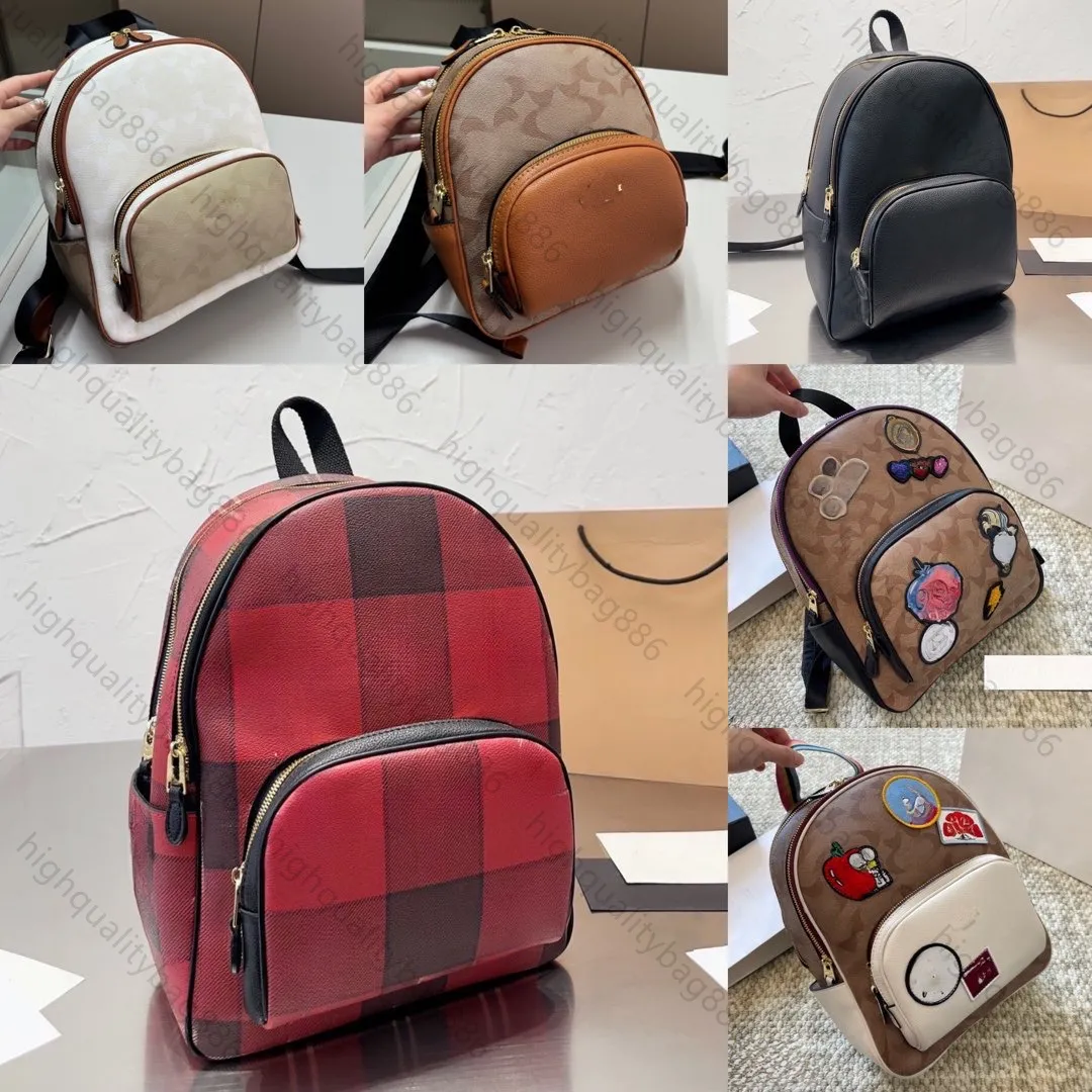 Neue hochwertige Designer -Tasche Männer und Frauen Rucksack Luxus Schoolbag Brief Reißverschluss Öffnung und Schließung Kuhleder Patchwork große Kapazität Laptop -Tasche