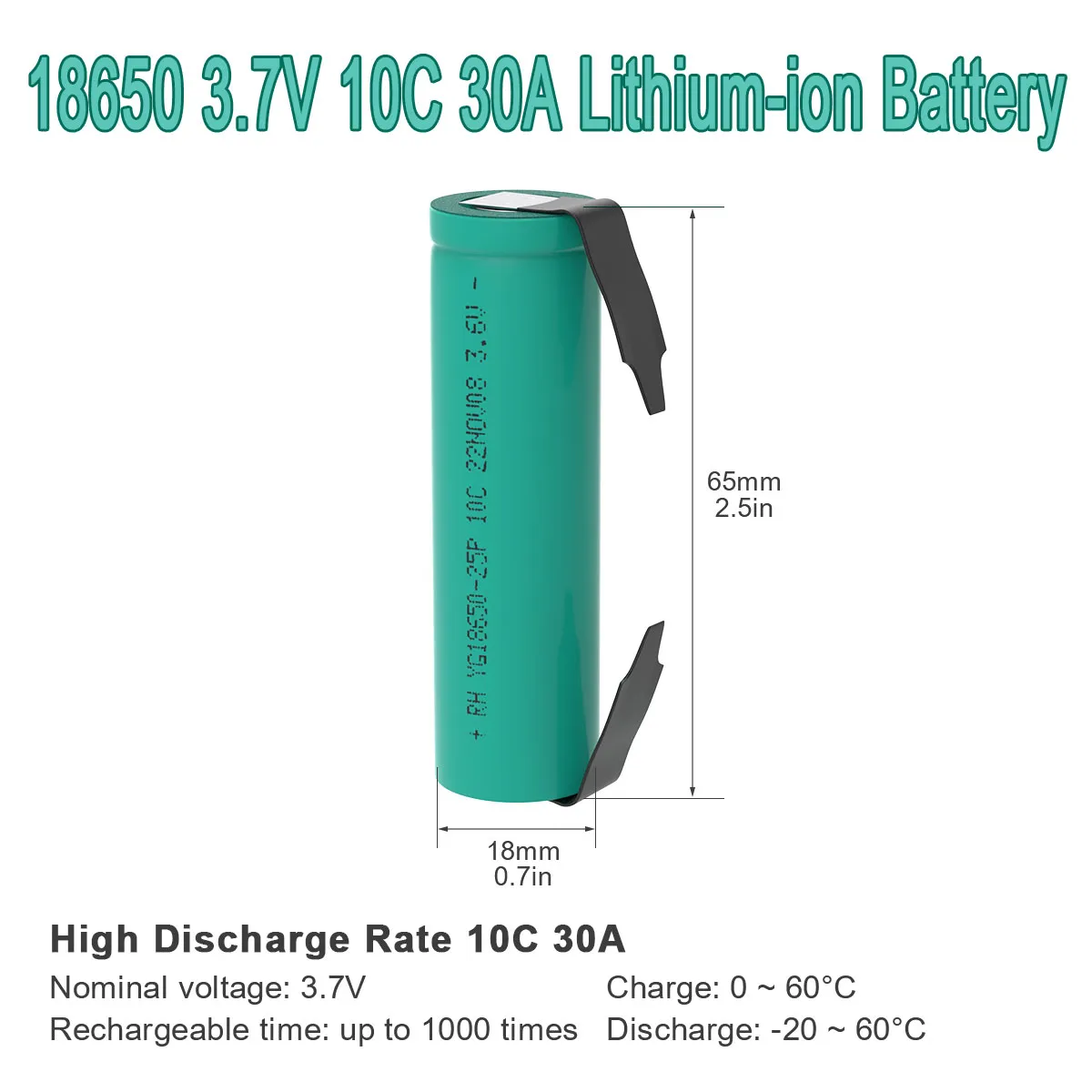 3.7V 18650 Lithium Battery HG2 2800mAh VTC4 VTC5 VTC6 30A Discharge Rechargeable battery  DIY Nickel For 18V Tool Battery Drone