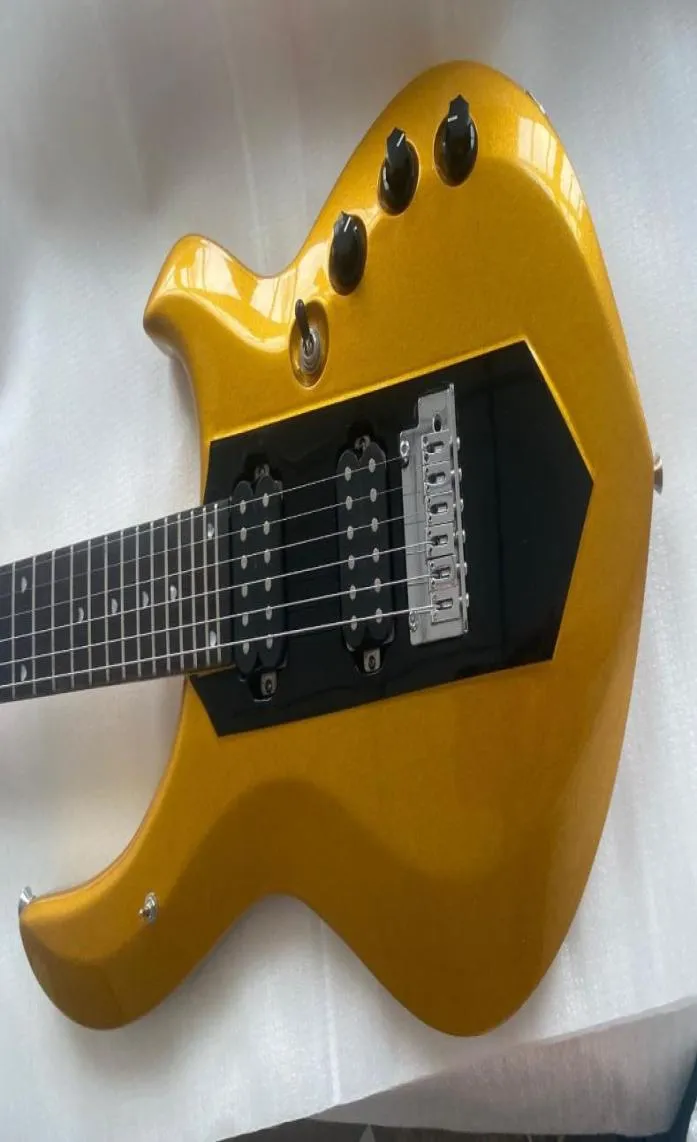 Guitare électrique personnalisée John Petrucci majesté Gold Mine, Center noir, pont Tremolo, micros actifs, batterie 9V, boîte 5551423