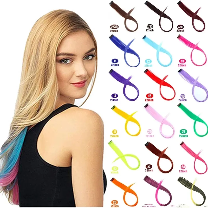 Synthetic Heat Resistant Straight Hair Extensions with Clips  display picture 3