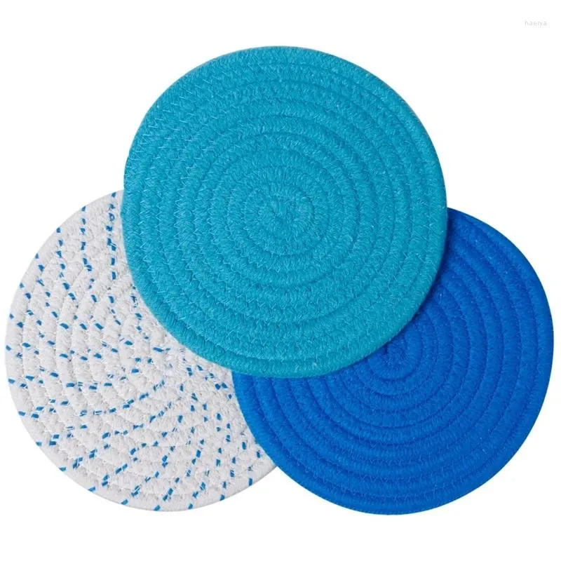 الحصير الجدول potholders trivets مجموعة الخيط نسج الوقايات الأنيقة للطبخ والخبز