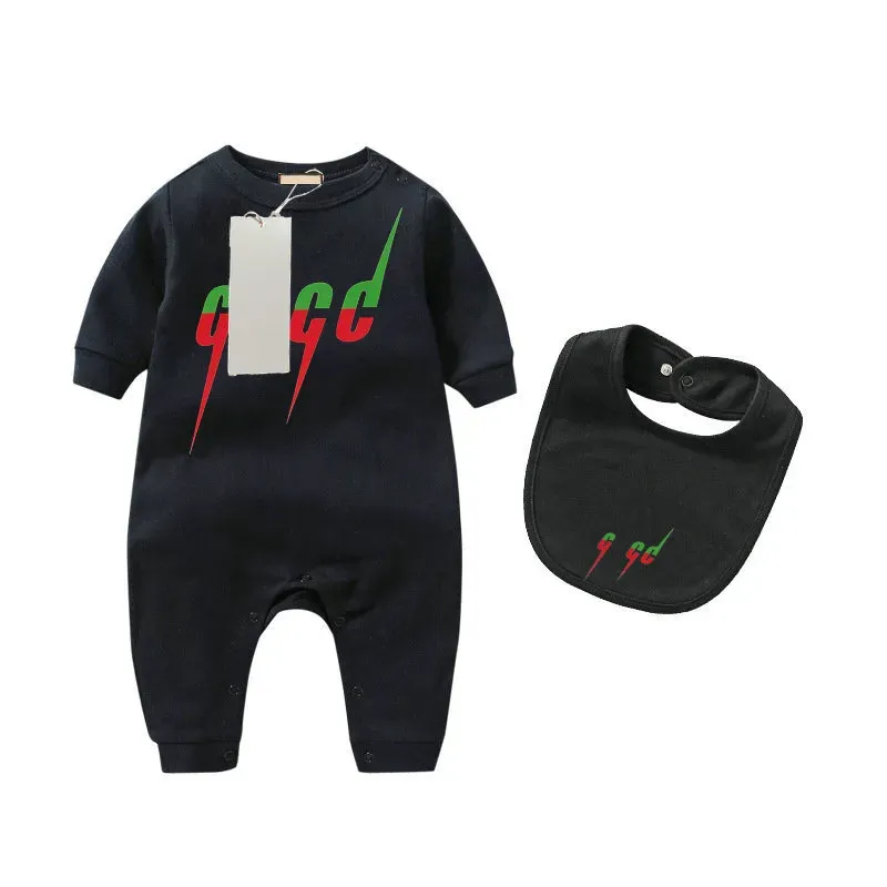 Rompers G Designer Vêtements de bébé Romper 100% coton infantile garçon fille lettre costume salopette combinaison enfants body pour bébés tenue Dr Dh82U