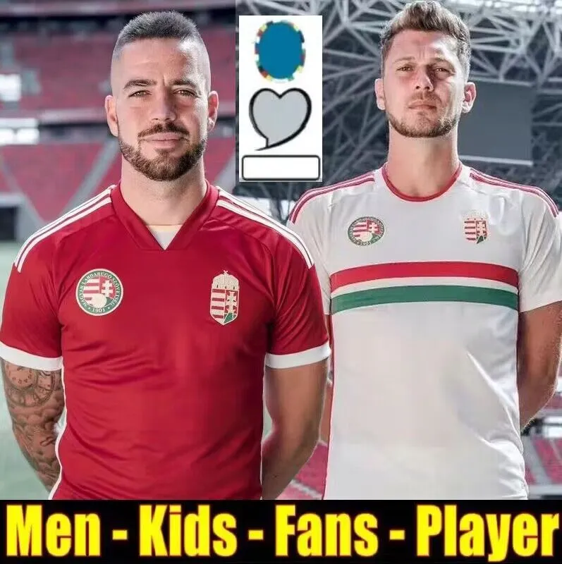 Camisetas Hungary Soccer Jersey 2023ユーロカップハンガリーナショナルチームホームレッドアウェイホワイトSzoboszlaiフットボールシャツGazdag Roland