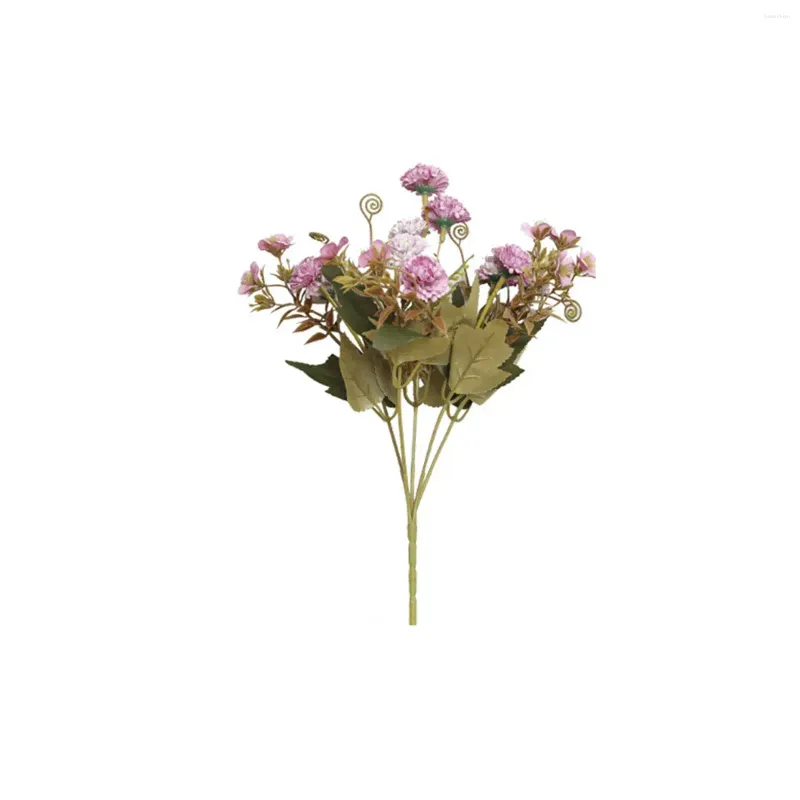 Decorative Flowers Bouquet Artificial Flower Eye-catching 11 Heads Carnation Home Ornament Silk Wedding