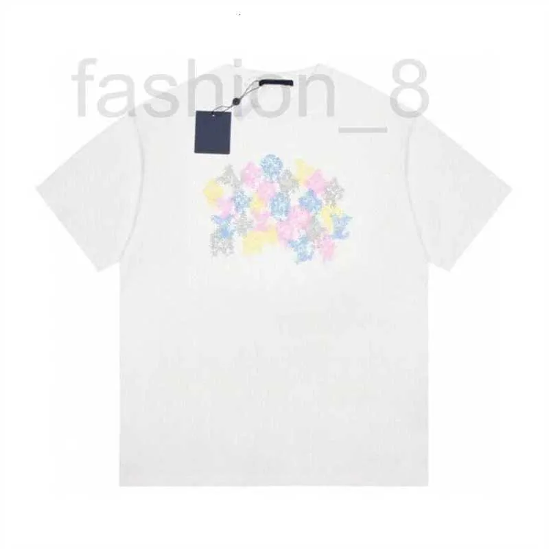 남자 티스 폴로 디자이너 패션 자카드 티셔츠 패턴 거리 힙합 셔츠 하이 스트리트 자수 DQV5