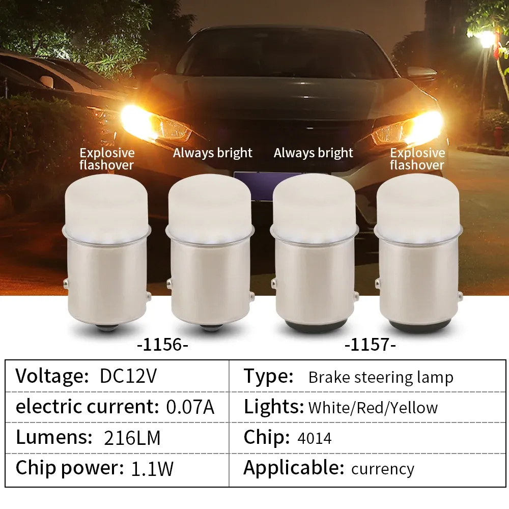 2X 1156 Red LED Brake/Tail Light Bulbs For Mini Cooper 2009-2019 (12V 7W)