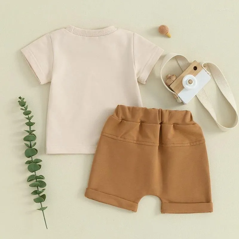 Ensembles de vêtements pour bébés filles, vêtements d'été, Patchwork, t-shirts à manches courtes, haut avec Shorts amples, tenues deux pièces pour nourrissons