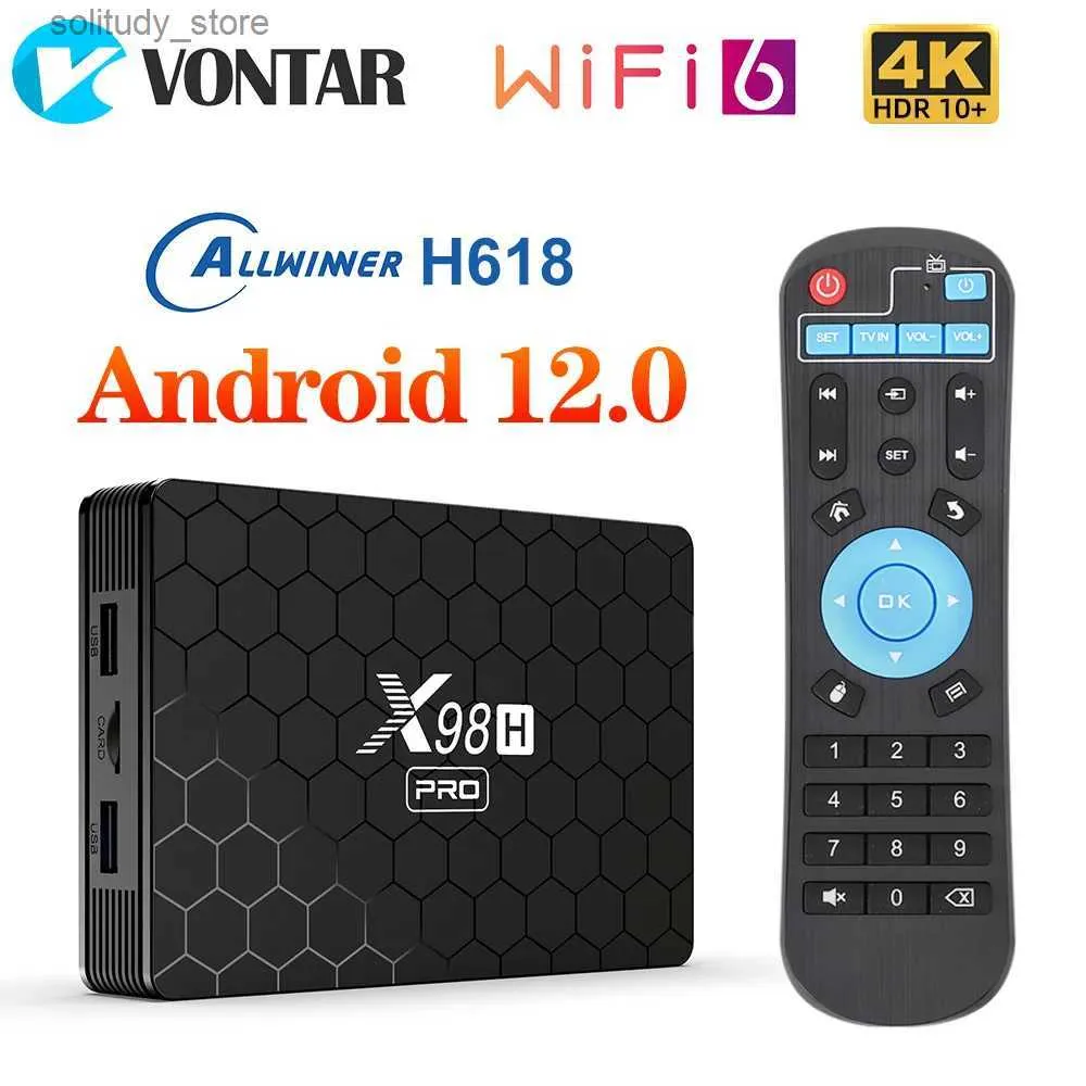 Set Top Box Vontar X98H Pro 4GB 64GB TV Box Android 12.0 Allwinner H618 Quad Core 6K 4K H.265 WiFi 6 Gigabit LAN HD Set Top Box 32G 2G16G Q240330