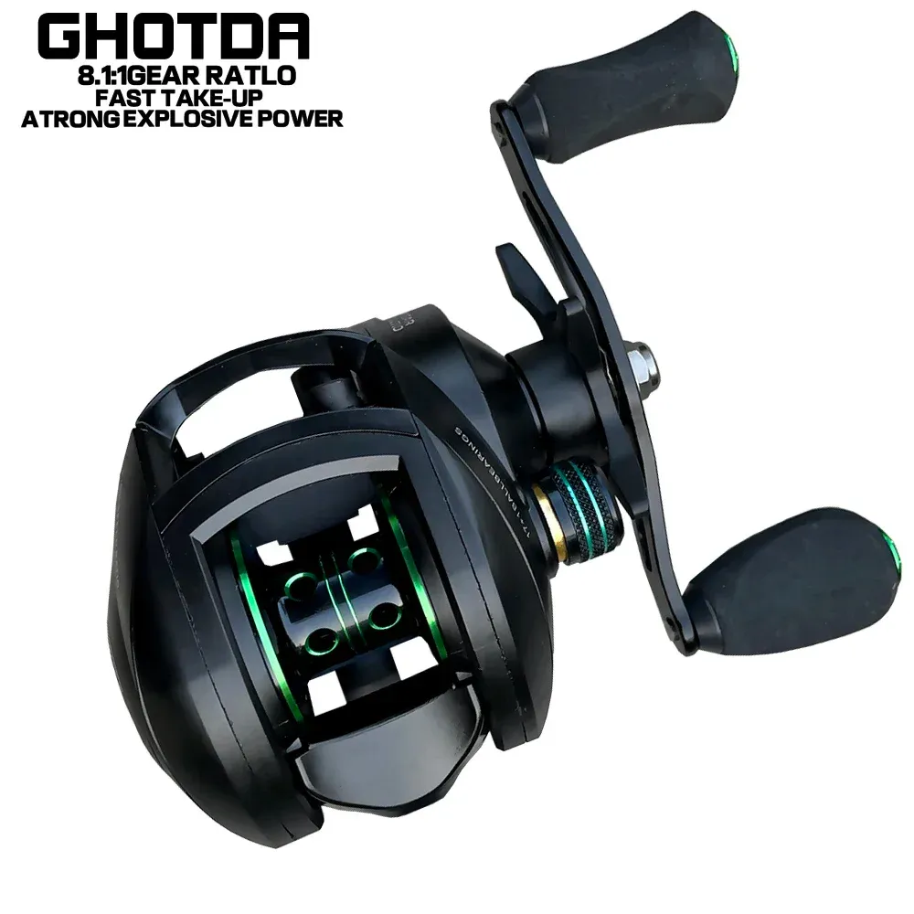 Rullar Fiskrulle 10 kg Max Drag 8.1: 1 Växelförhållande 17+1 Lager Magnetbroms Baitcasting Reel