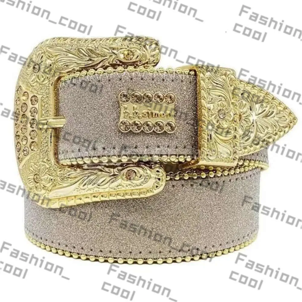 Män kvinnor BB Simon Belt Luxury Designer Belt Retro Needle Buckle Belt 20 Color Crystal Diamond 516