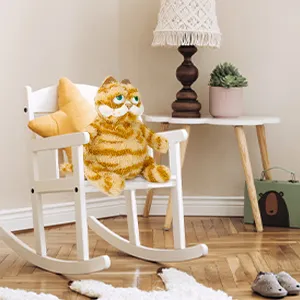 Fat Orange Plush Cat Stuffed Animals Toy, Lifelike From