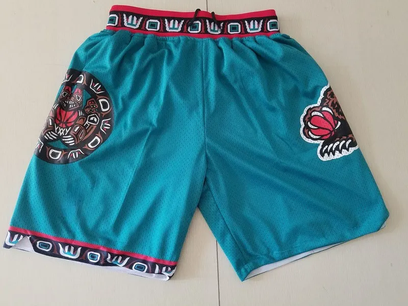 DHgate Mens Memphis Grizzlies Authentic shorts Basketball Retro Mesh Embroidered Casual Athletic Gym Team Shorts Blue Apparel