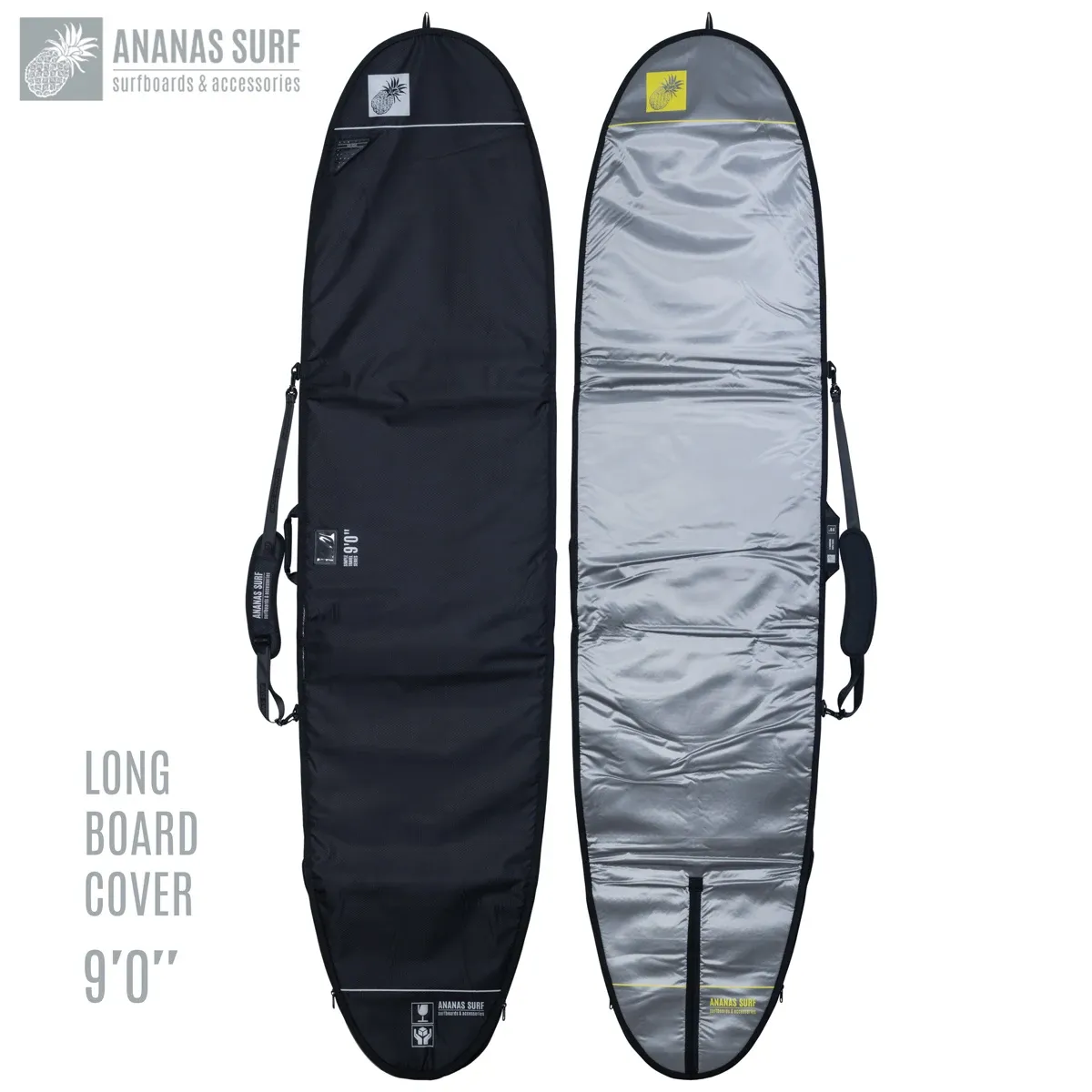 Påsar surfbräda longboard väska skydd täckning 9'0 "(275 cm) ananas surf airfent 9ft.0 tum. Rese strandväska