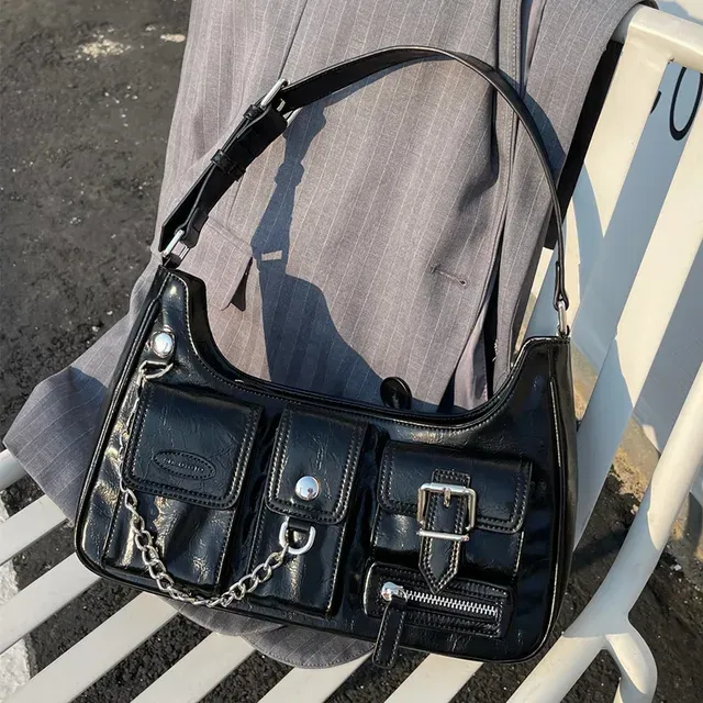 DHgate.com:Y2K Grunge Shoulder Handbag - Chain Accent