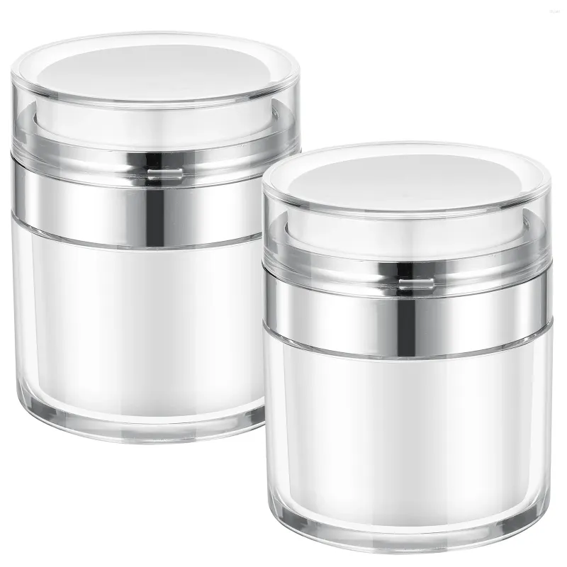 Garrafas de armazenamento 2 Pcs Imprensa Creme Jar Creami Loção Garrafa Acrílica Bomba Cosmética Recipiente PP Multiuso Viagem Pressionando Tipo