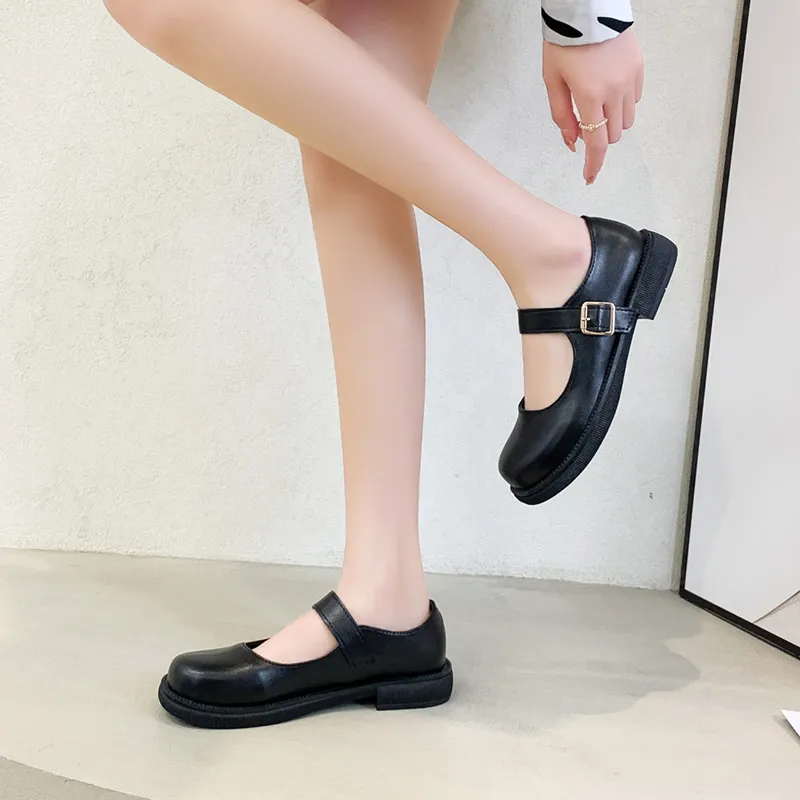 Women's Mary Jane Oxford Shoes - Gothic Lolita Style Flat Shoes With Round Toe & Non-Slip Sole