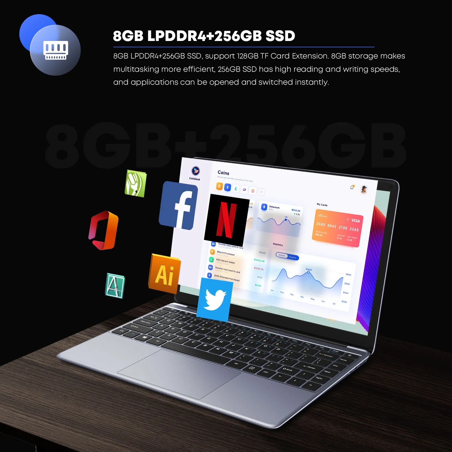 CHUWI Herobook Plus Laptop 2024 Windows 11 Laptops 15.6 inch FHD Display Intel N4020 LPDDR4 8GB 256GB SSD Notebook Computer PC