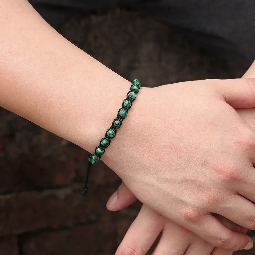 Adjustable 6MM Natural Quartz Braided Turquoise Bracelet For Adjustable 6MM Natural Quartz Braided Turquoise Bracelet For