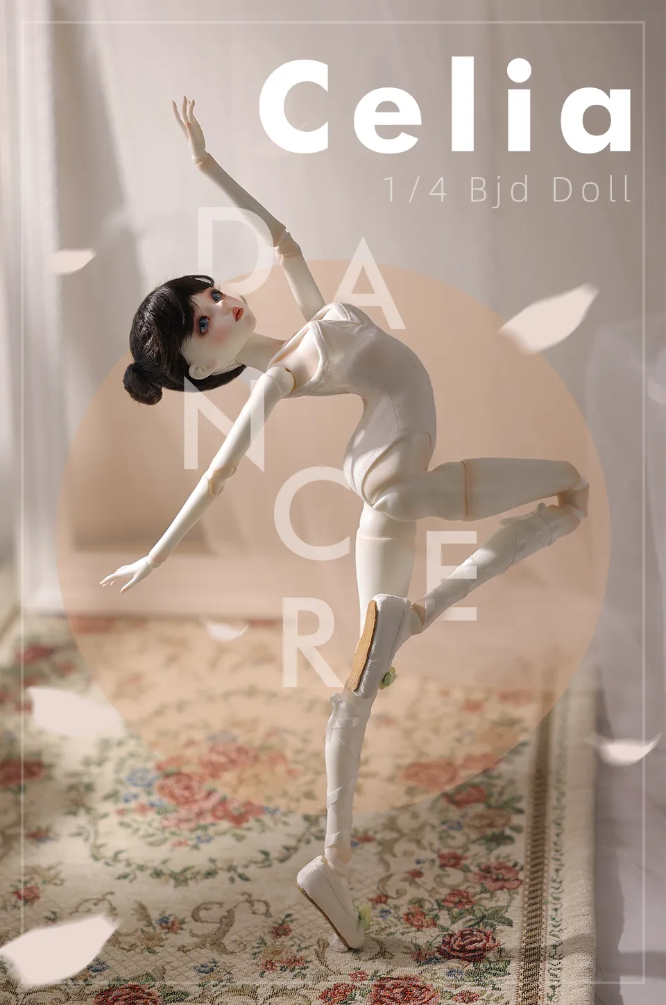 bjd 1/4ドール(44cm)マトリョーシカ バレリーナ BJDドール1/4スケール優雅なバレリーナドールフルセット 樹脂