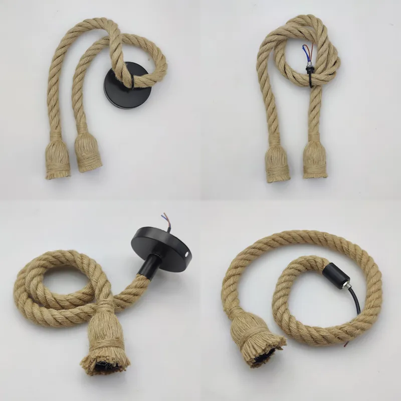 Plug in Hemp Rope Pendant Light, 500 CM Hanging Lights Cord with Plug in, Vintage Wooden E27 Lampholder Pendant Light Fixture Without Bulb Plug in Hemp Rope Pendant Light, 500 CM Hanging Lights Cord with Plug in, Vintage Wooden E27 Lampholder Pendant Light Fixture Without Bulb