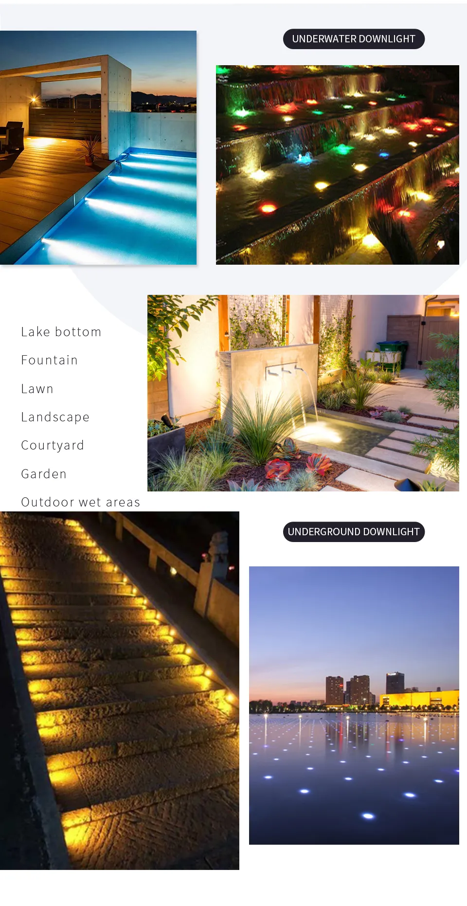 Mini Outdoor LED Spotlight 12V 2W RGB Recessed Courtyard Garden Pool ...