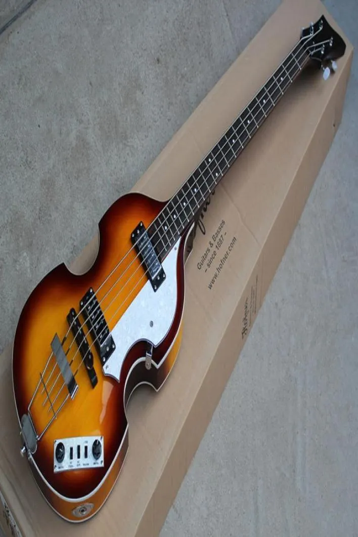 Factory Custom Sunburst 4 Strings Electric Bass Guitar med White Pearl PickGuardrosewood FRETBOARDOFFERING Customized Services3214978