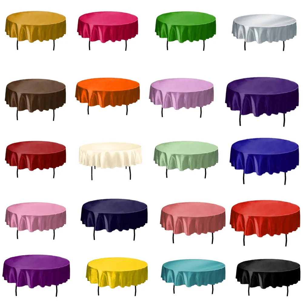 Vente chaude 1PCS 57'''90''''120 '' Cateau de table en satin rond