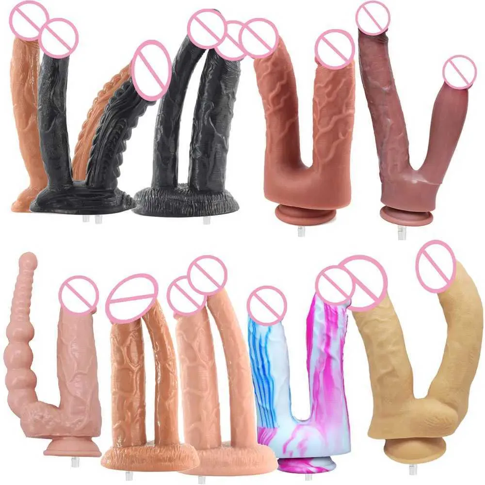 Nxy Dildos Dongs fredorch Grande Duplo Vibrador Acessório para Máquina de Sexo Brinquedo Adulto para Womem Vagina e Ânus Vac u Lock Connector 240330