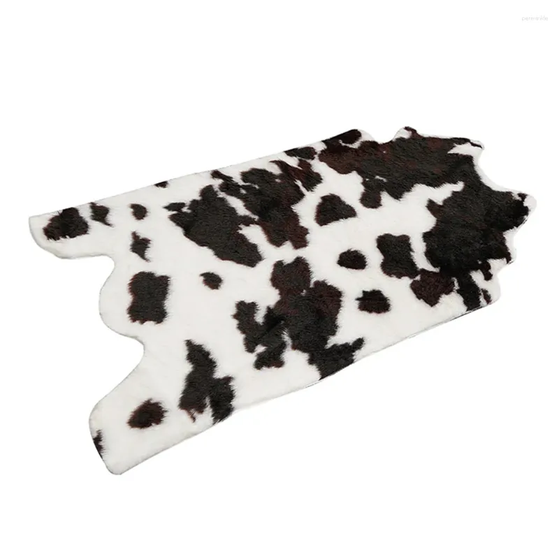 Tapis de bain 1 pièce, tapis de sol absorbant à motif de vache de dessin animé (noir et blanc)