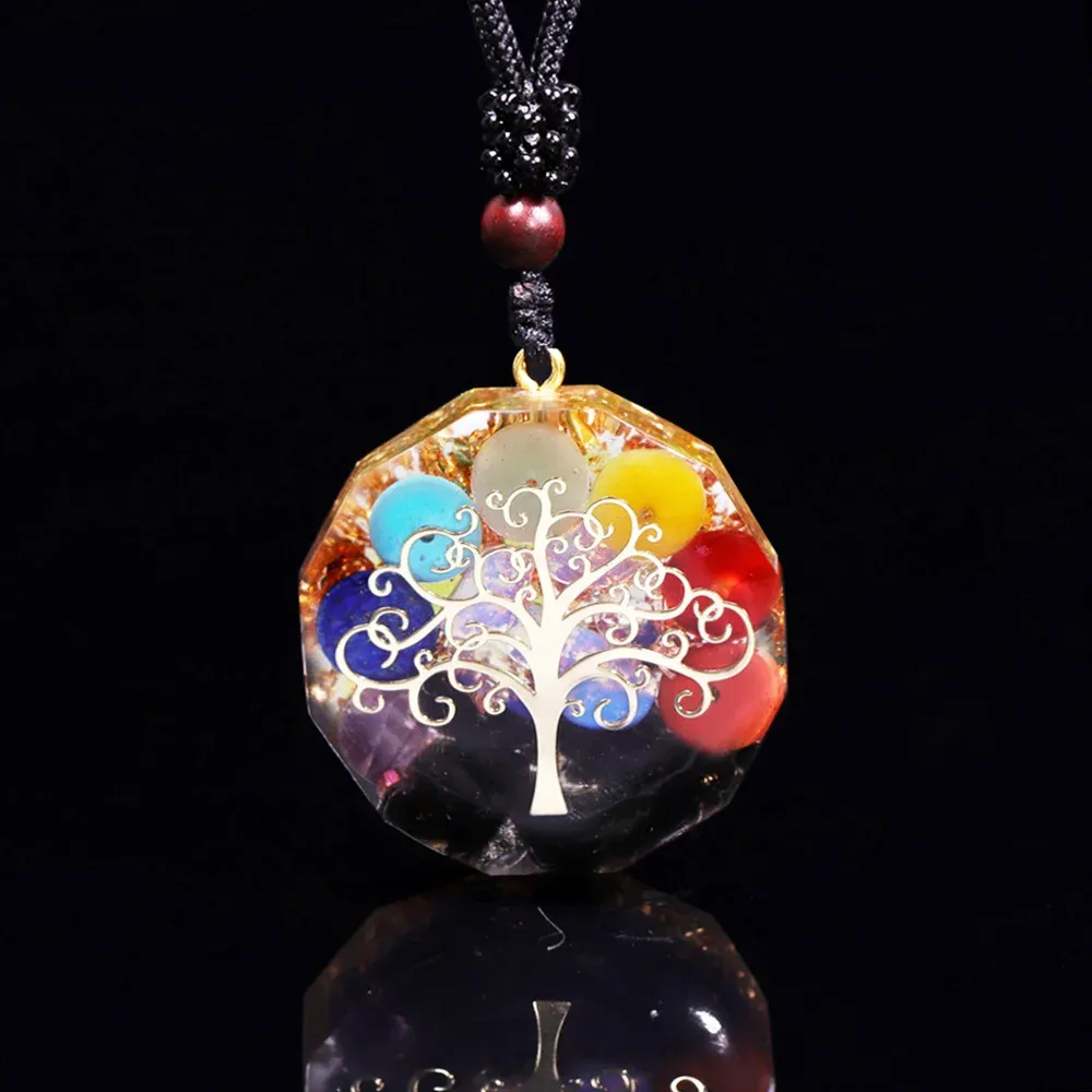 Livets halsband Tree Orgone Pendant Spiritual Wealth Crystals Energy Healing Reiki Chakra Yoga Meditation Jewelry