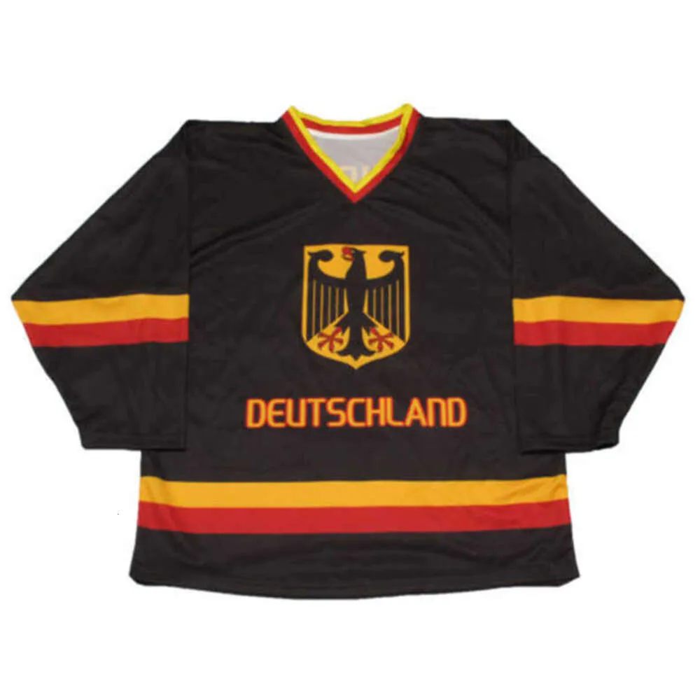 24S 29 Leon Draisaitl Team Germany Deutschland Хоккейный трикотаж с вышивкой по индивидуальному заказу Трикотажные изделия с любым номером и именем