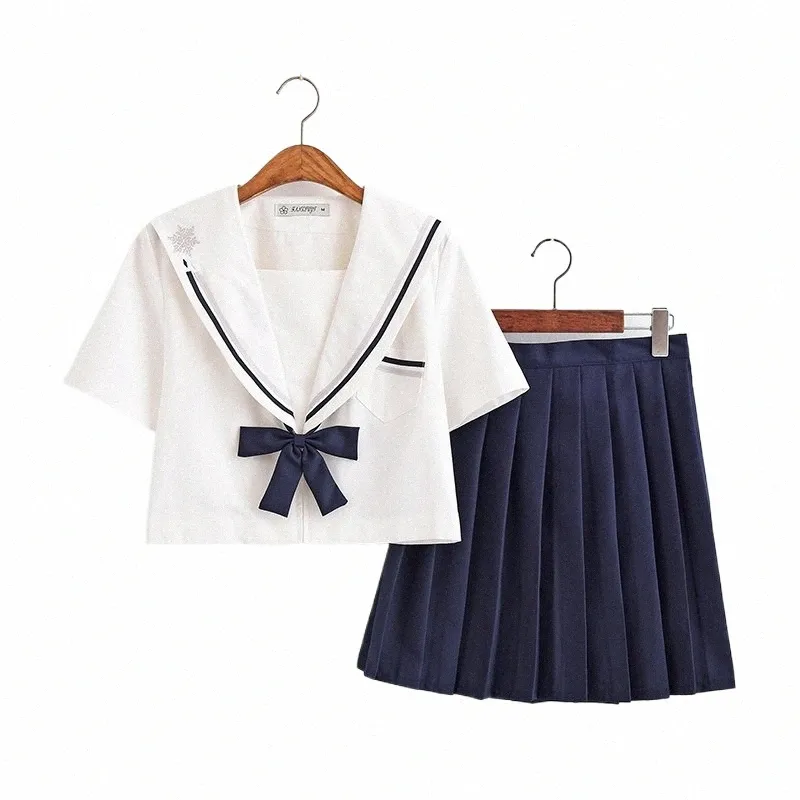 Kobiety Summer Dr zestaw japoński JK Preppy Style Sailor School Girls Girl