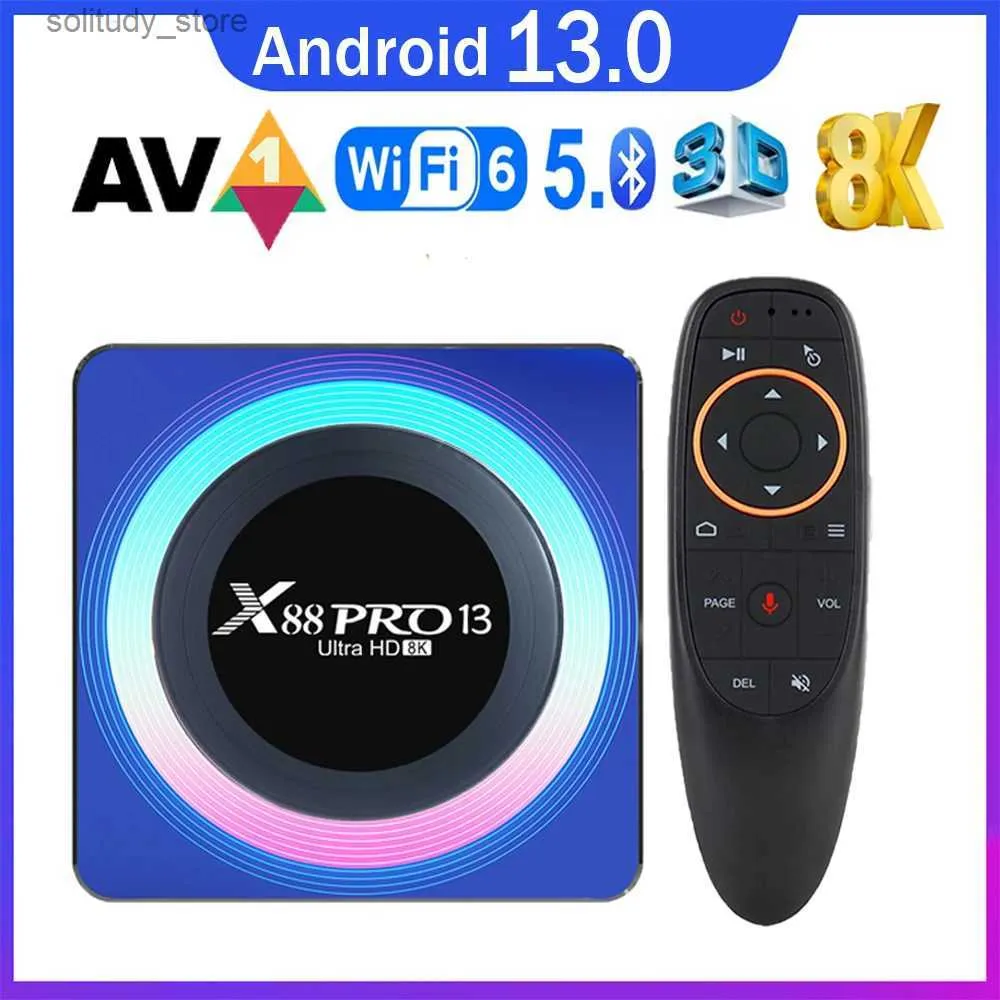 Décodeur Nouveau RK3528 Android 13 X88 Pro 13 Smart TV Box Google Ota Décodeur Double Bande WiFi 6 2.4G 5.8G BT5.0 4G 128 Go HDR10 Lecteur Multimédia Q240330