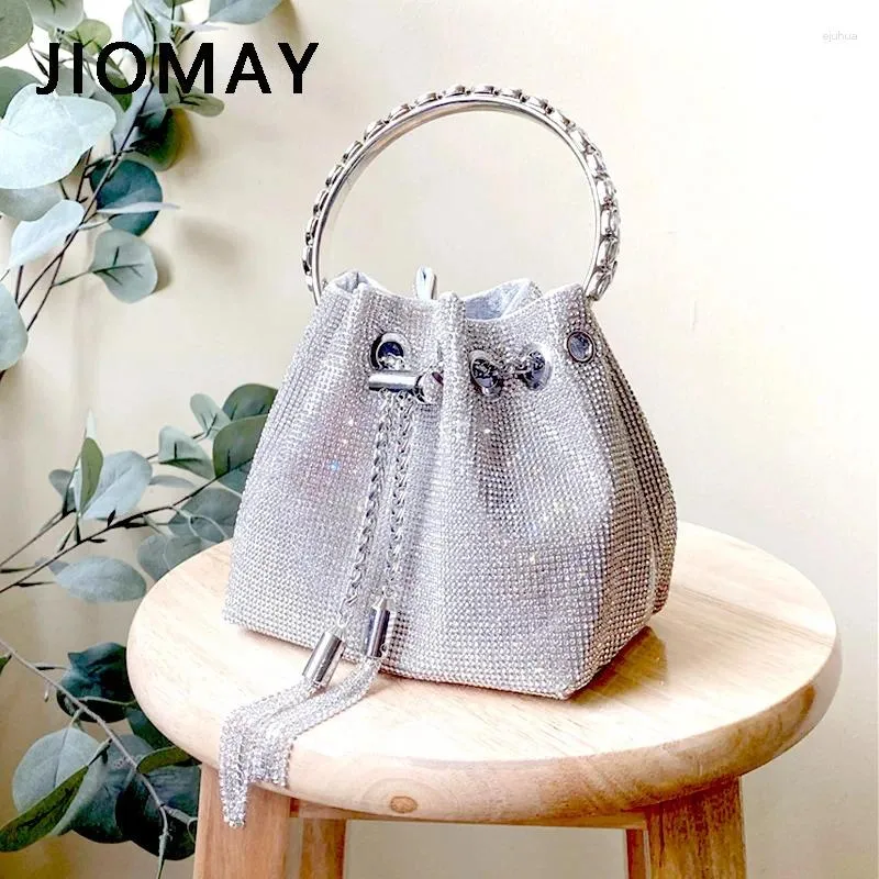 Shoulder Bags Luxury Designer Purses And Handbag For Women 2024 Female Fashion Wallet Casual Rhinestone Tassel Chain Bucket Tote