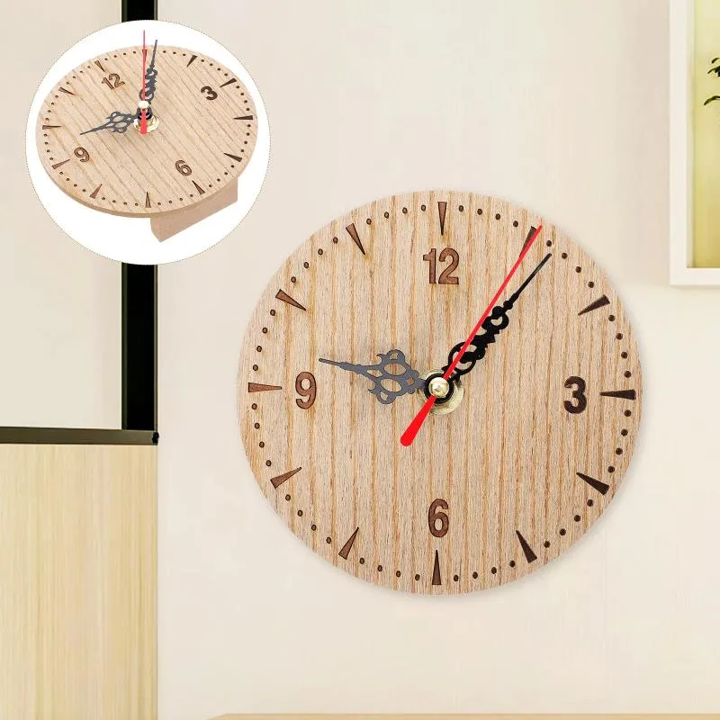 Wall Clocks Small Clock Vintage Non Ticking Round Bedroom Wood Convenient Home Decor Hanging Office