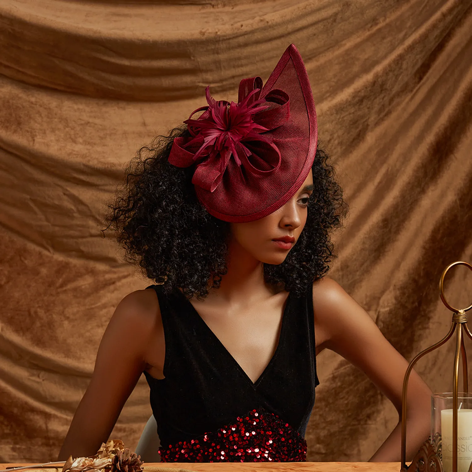 Tea Party Fascinator Pillbox Hat Feather Headband for 