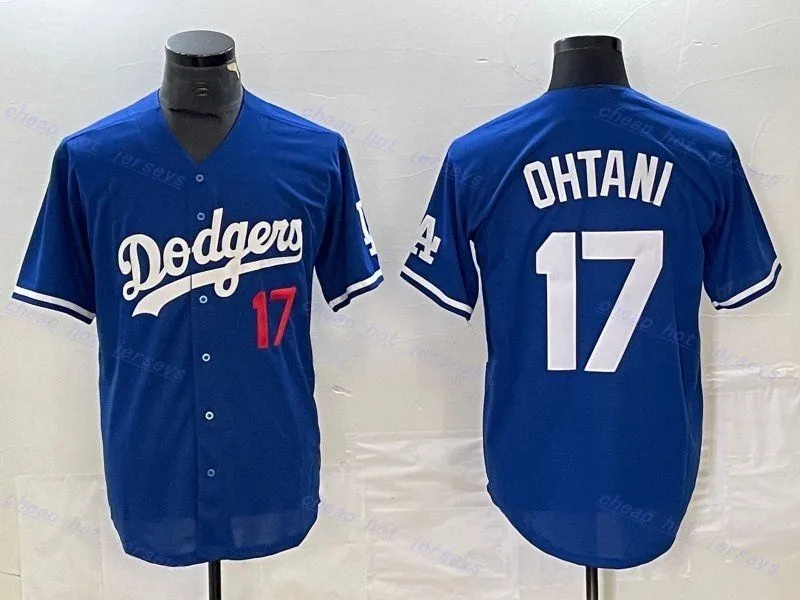 Güçlendirilmiş logo Erkekler Shohei Ohtani Beyzbol Jersey City Mavi Beyaz Gri Formalar Dikişli