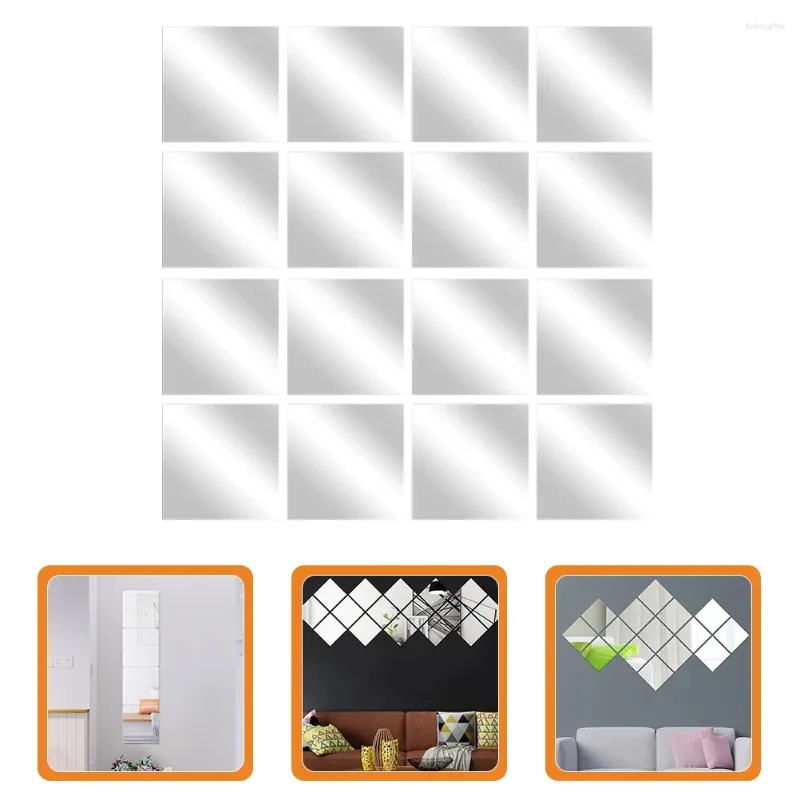 Wallpapers spiegel muursticker vierkante spiegels voor acryl veiligheid reflecterende stickers zelfklevende vierkanten ambacht