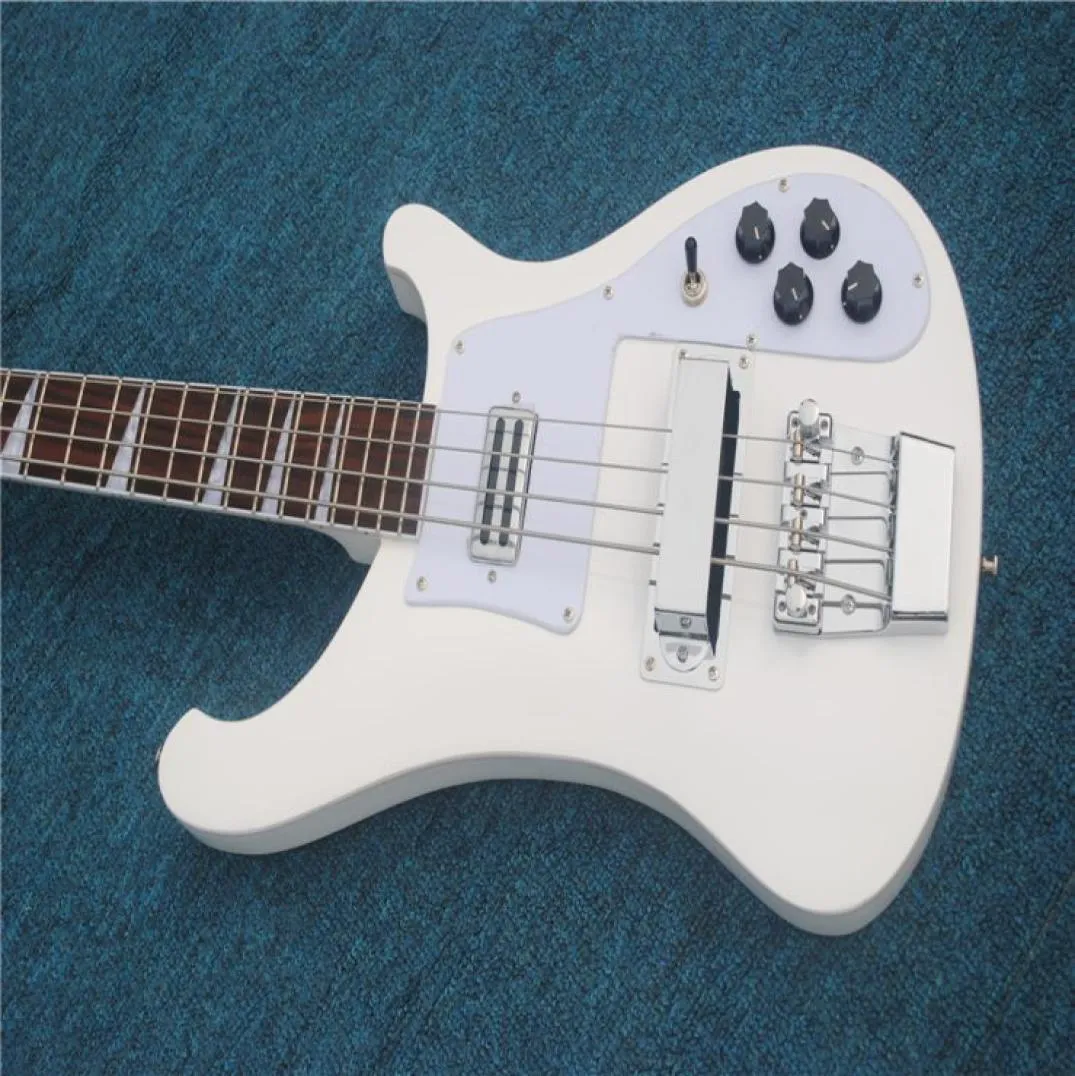 العلامة التجارية الجديدة Super Whole White عالية الجودة Ricke 4 Strings Electric 4003 Bass Guitar 6489967