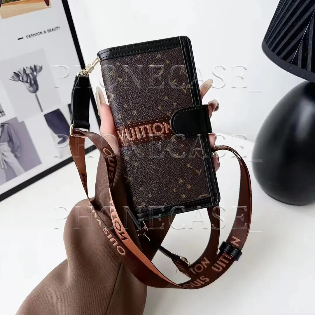 美しいiPhone電話ケース15 14 Pro Maxury Luxury Lu Leather Crossbody Card財布こんにちは品質18 17 15pro 14Pro 13Pro 13 12ロゴボックス女性マンMTL