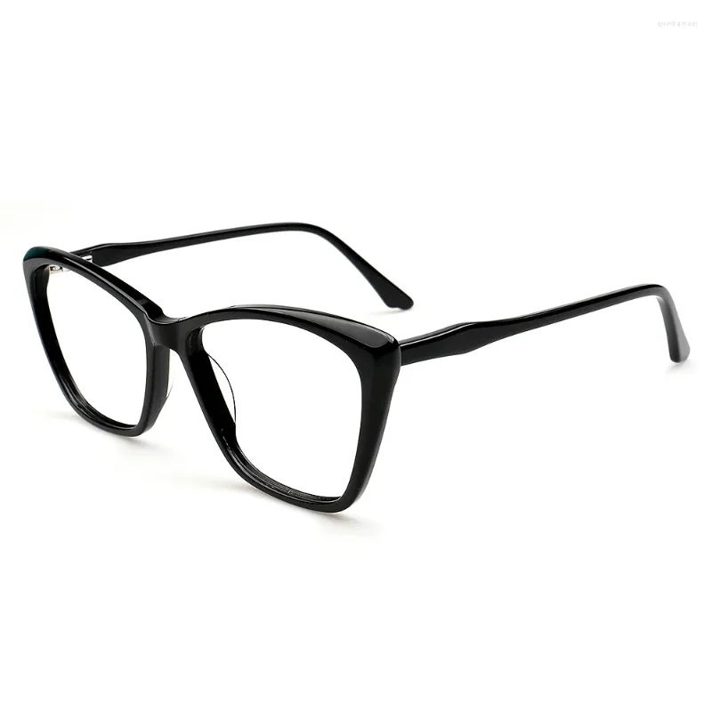 Lunettes de soleil Cadres Acétate Lunettes Cat Eye Mode Prescription Cadre Optique Plein Jante Spectacel Grand Visage Long Temple 145mm