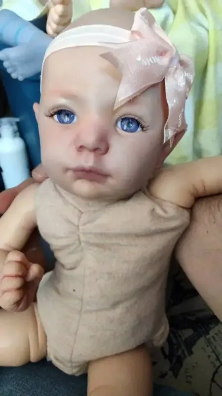 HURRISE Reborn Doll Kit - 20 Inch Unpainted Baby Doll Parts With Silicone Head, Hands, Feet & Cloth Body