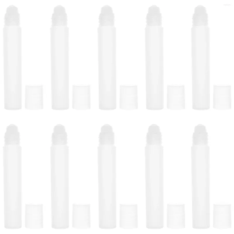 Bouteilles de stockage 10 pcs rouleau bouteille huile essentielle rechargeable remplissage parfum vide pp petit voyage